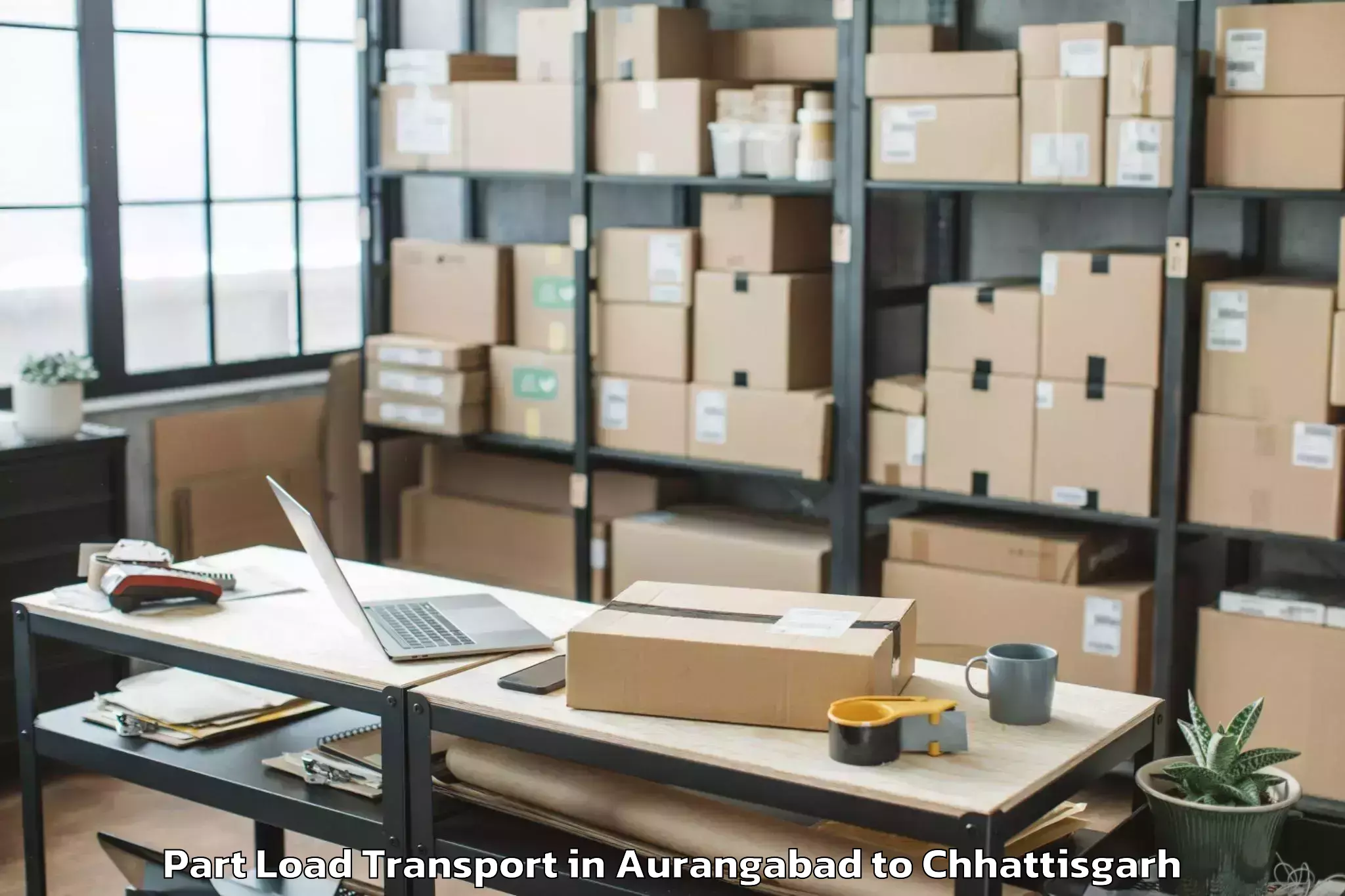 Book Aurangabad to Chirimiri Part Load Transport Online